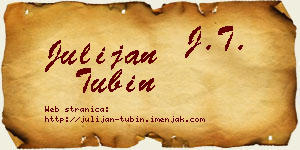 Julijan Tubin vizit kartica